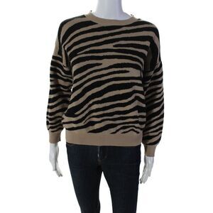 Just One Answer Womens Long Sleeve Stripe Cplorblock Knit Sweater Brown Size S